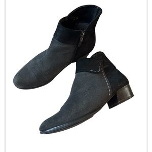 Regarde le Ciel Soft Black Leather Suede Ankle Booties 38/US 7.5